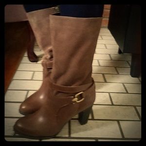 Joan & David Circa leather/suede mid-calf boot.